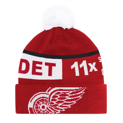 Шапка с помпоном Detroit Red Wings Starter Chyron Commemorative Cuffed Knit - Red