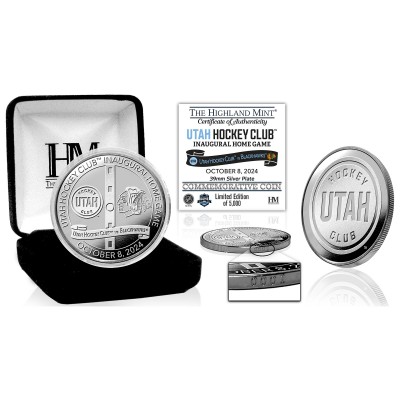 Utah Hockey Club Highland Mint Inaugural Game 39mm Silver Mint Coin