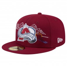 Бейсболка Colorado Avalanche New Era Burgundy State Stitch 59FIFTY