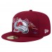 Бейсболка Colorado Avalanche New Era Burgundy State Stitch 59FIFTY