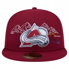 Бейсболка Colorado Avalanche New Era Burgundy State Stitch 59FIFTY