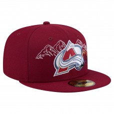 Бейсболка Colorado Avalanche New Era Burgundy State Stitch 59FIFTY