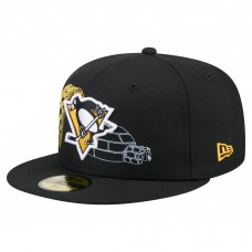 Бейсболка Pittsburgh Penguins New Era Black State Stitch 59FIFTY