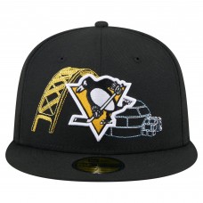 Бейсболка Pittsburgh Penguins New Era Black State Stitch 59FIFTY