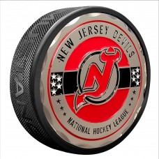 New Jersey Devils Stars and Stripes Medallion Puck