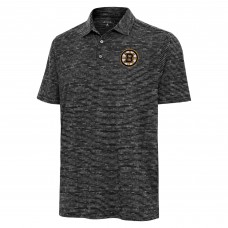 Boston Bruins Antigua Heather Black Static Polo