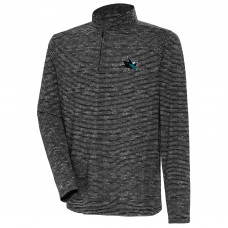 San Jose Sharks Antigua Heather Black Determined Quarter-Zip Sweatshirt San Jose Sharks Antigua Heather Black Determined Quarter-Zip Sweatshirt