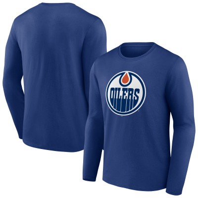 Футболка с длинным рукавом Edmonton Oilers Blue Primary Logo