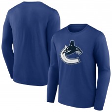 Vancouver Canucks Blue Primary Logo Long Sleeve T-Shirt