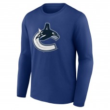 Vancouver Canucks Blue Primary Logo Long Sleeve T-Shirt
