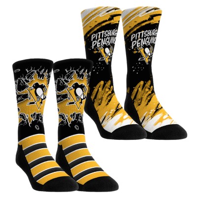 Две пары носков Unisex Pittsburgh Penguins Rock Em Socks Ice Breaker Crew