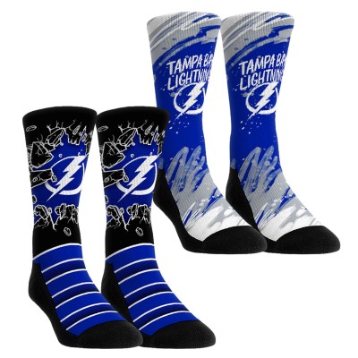 Unisex Tampa Bay Lightning Rock Em Socks Ice Breaker Two-Pack Crew Socks Set