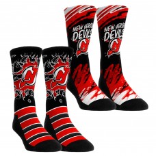 Две пары носков Подростковая New Jersey Devils Rock Em Socks Red Ice Breaker