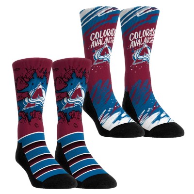 Две пары носков Подростковая Colorado Avalanche Rock Em Socks Blue Ice Breaker