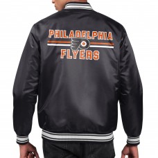 Philadelphia Flyers Starter Black Printed Team Logo Satin Varsity Full-Snap Jacket