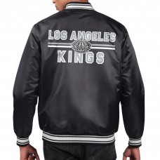 Los Angeles Kings Starter Black Printed Team Logo Satin Varsity Full-Snap Jacket