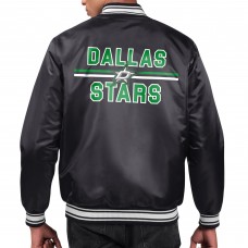 Dallas Stars Starter Black Printed Team Logo Satin Varsity Full-Snap Jacket