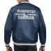 Vancouver Canucks Starter Navy Printed Team Logo Satin Varsity Full-Snap Jacket