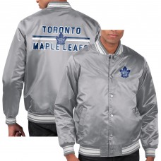 Куртка на кнопках Toronto Maple Leafs Starter Gray Printed Team Logo Satin Varsity