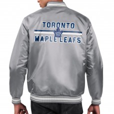 Куртка на кнопках Toronto Maple Leafs Starter Gray Printed Team Logo Satin Varsity