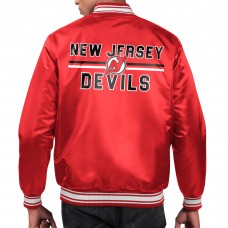New Jersey Devils Starter Red Printed Team Logo Satin Varsity Full-Snap Jacket New Jersey Devils Starter Red Printed Team Logo Satin Varsity Full-Snap Jacket