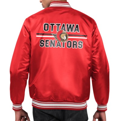 Ottawa Senators Starter Red Printed Team Logo Satin Varsity Full-Snap Jacket