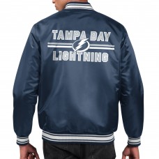 Tampa Bay Lightning Starter Navy Printed Team Logo Satin Varsity Full-Snap Jacket