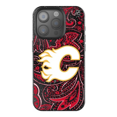 Calgary Flames Keyscaper Black Paisley Bling iPhone Case
