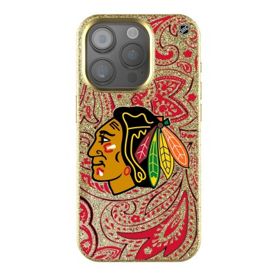 Chicago Blackhawks Keyscaper Paisley Bling iPhone Case - Gold