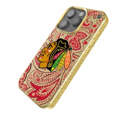 Chicago Blackhawks Keyscaper Paisley Bling iPhone Case - Gold