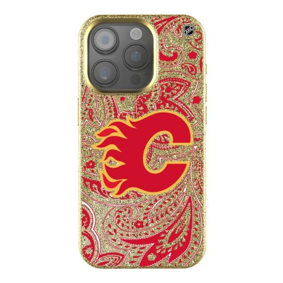 Calgary Flames Keyscaper Gold Paisley Bling iPhone Case