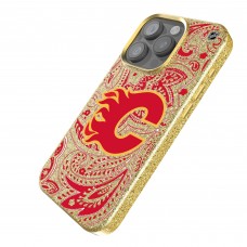 Calgary Flames Keyscaper Gold Paisley Bling iPhone Case