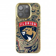 Florida Panthers Keyscaper Paisley Bling iPhone Case - Gold