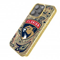 Florida Panthers Keyscaper Paisley Bling iPhone Case - Gold