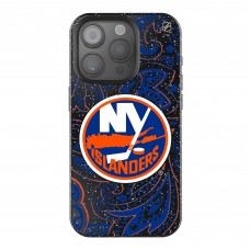 New York Islanders Keyscaper Black Paisley Bling iPhone Case