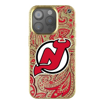 New Jersey Devils Keyscaper Gold Paisley Bling iPhone Case
