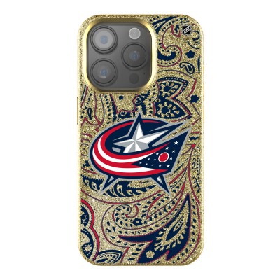 Columbus Blue Jackets Keyscaper Paisley Bling iPhone Case - Gold