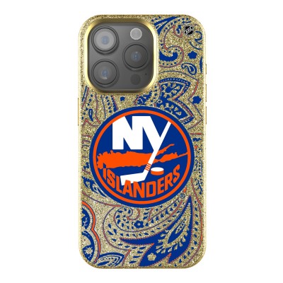 New York Islanders Keyscaper Gold Paisley Bling iPhone Case