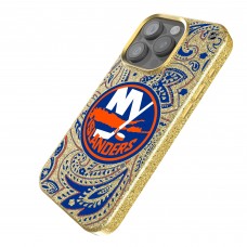 New York Islanders Keyscaper Gold Paisley Bling iPhone Case