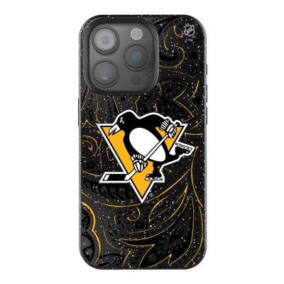 Pittsburgh Penguins Keyscaper Black Paisley Bling iPhone Case