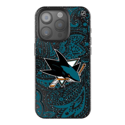 San Jose Sharks Keyscaper Black Paisley Bling iPhone Case