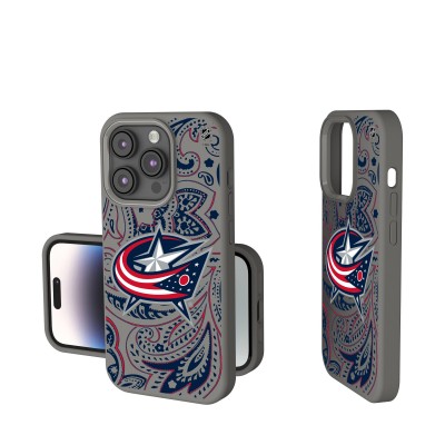 Columbus Blue Jackets Keyscaper Paisley Soft Touch iPhone Case - Gray