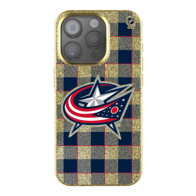 Columbus Blue Jackets Keyscaper Plaid Bling iPhone Case