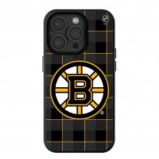 Boston Bruins Keyscaper Plaid iPhone Magnetic Bump Case