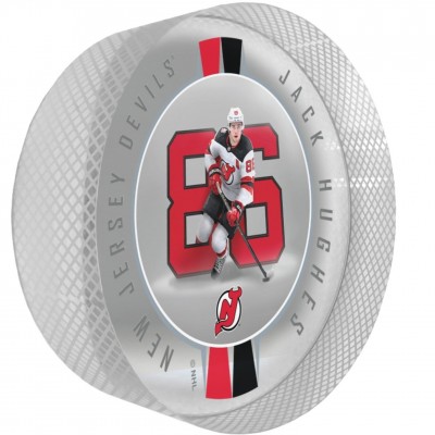 New Jersey Devils Jack Hughes Crystal Ribbon Puck