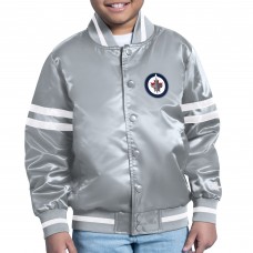 Бомбер Winnipeg Jets Starter Youth Printed Team Logo Satin Varsity - Gray