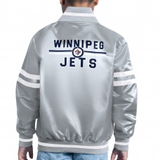 Бомбер Winnipeg Jets Starter Youth Printed Team Logo Satin Varsity - Gray