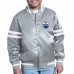 Куртка на кнопках Youth Edmonton Oilers Starter Gray Printed Team Logo Satin Varsity