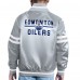 Куртка на кнопках Youth Edmonton Oilers Starter Gray Printed Team Logo Satin Varsity