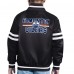 Куртка на кнопках Подростковая Edmonton Oilers Starter Black Printed Team Logo Satin Varsity